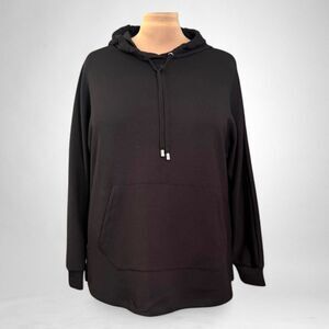 MAGASHONI Dolman Sleeve Black Knit Hoodie, NWT! Size 1X